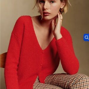 Sezane Barry Cardigan in Red